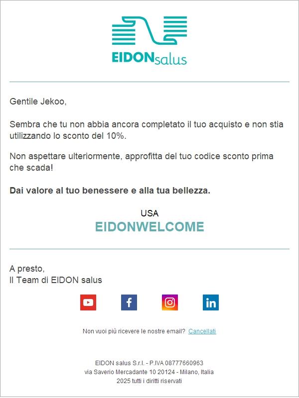 Non Dimenticare il Tuo Codice sconto!