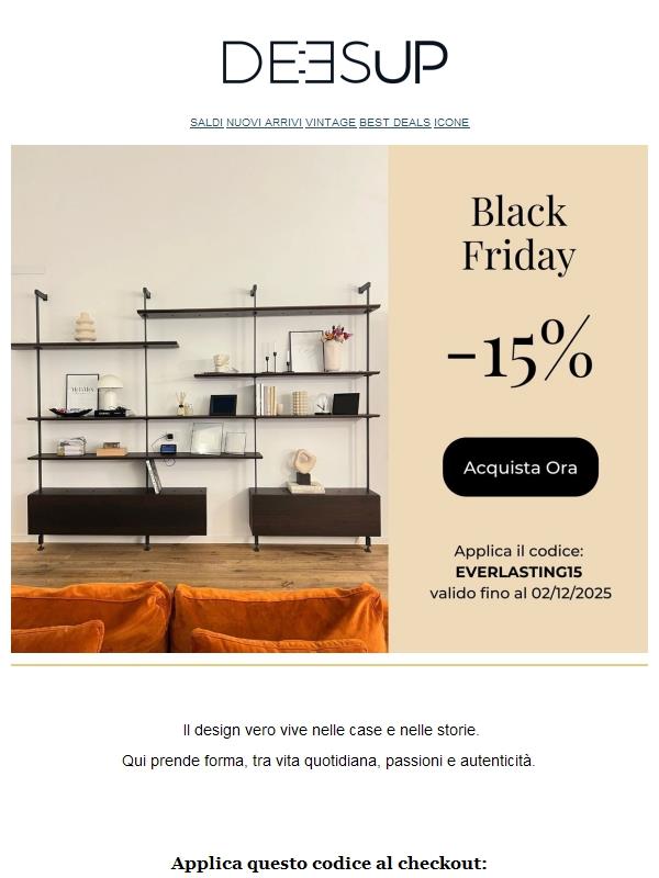⚡Il nostro Black Friday è reale -15%