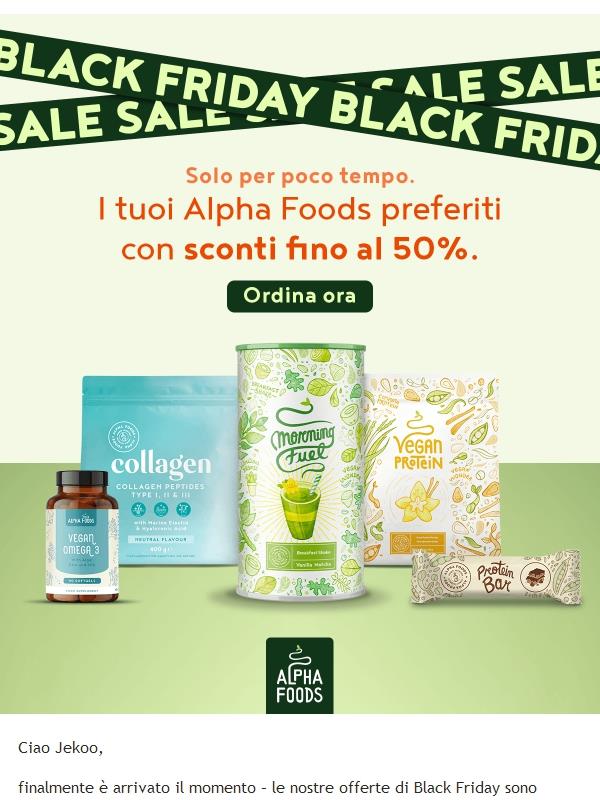 È arrivato il Black Friday: Risparmia fino al 50%