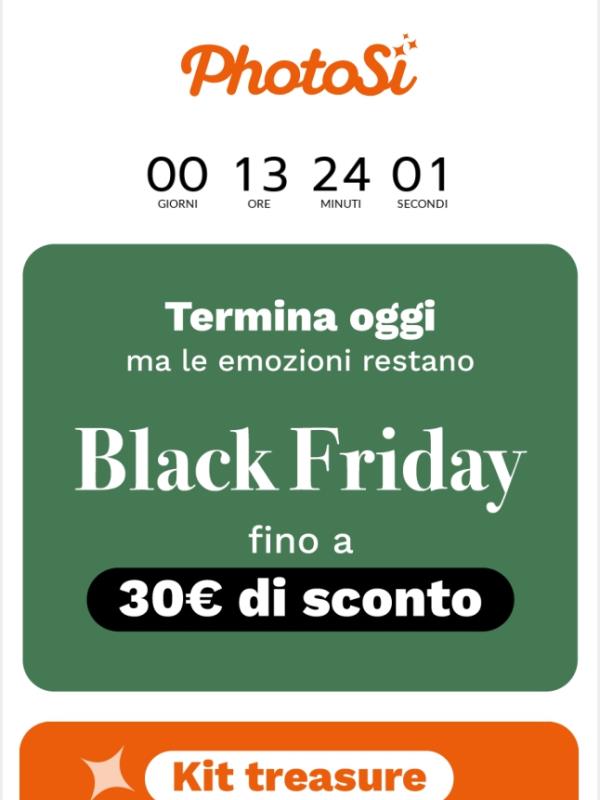 Il Black Friday è oggi: fino a -30€ su tutto 😍