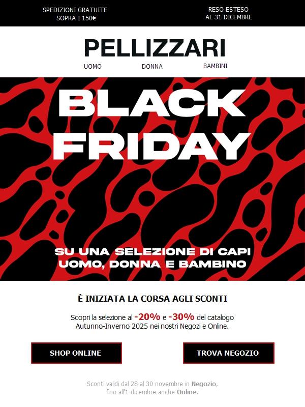 Black Friday: sconti fino al 30%