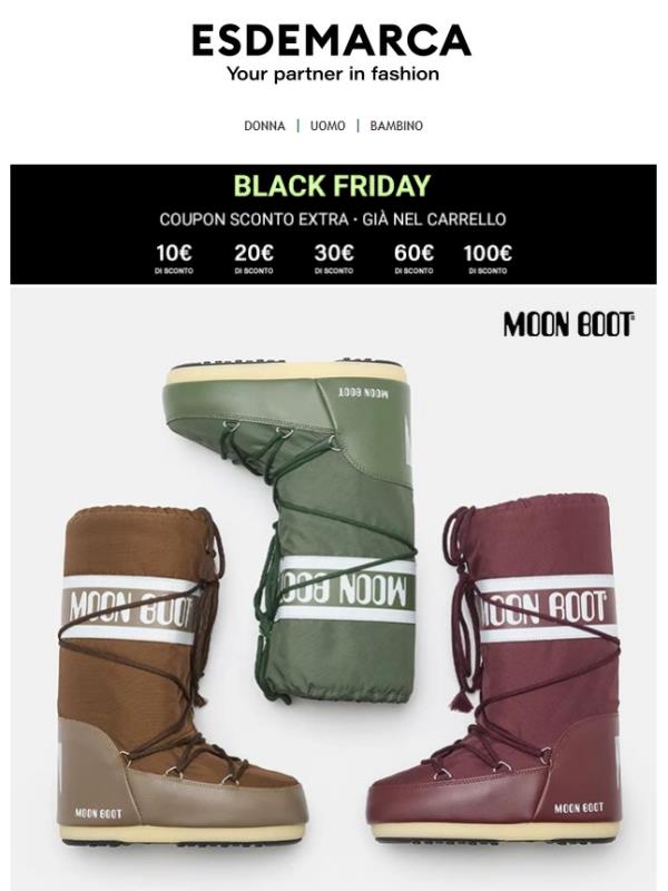 Black Friday: calzature con fino a 100€ di sconto aggiuntivo