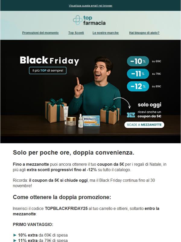 🎁 Ultime ore per ricevere il tuo coupon da 5€ per i regali di Natale