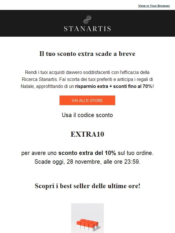Il tuo sconto extra scade a breve!⚫
