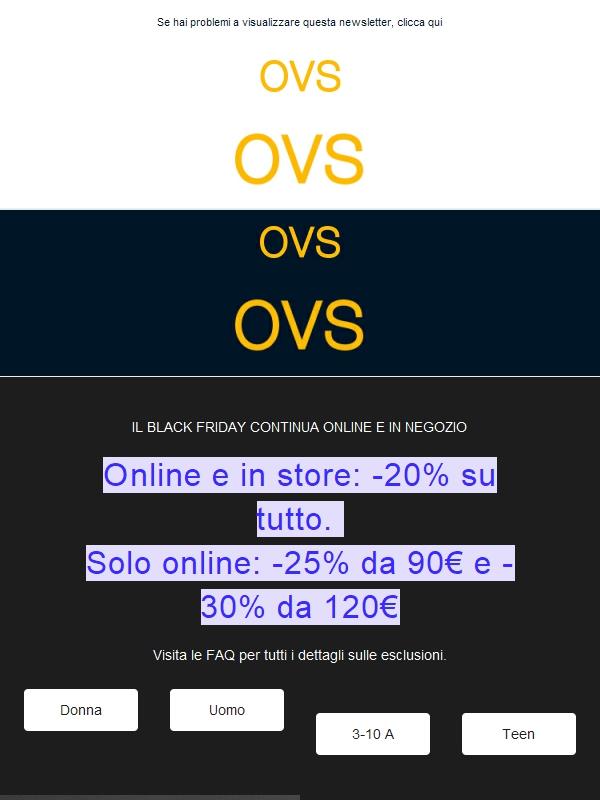 Happy Black Friday: -20% su tutto e più di 1000 capi al -50%