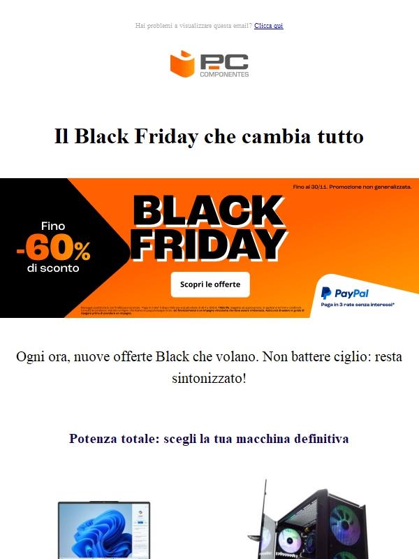 Black Friday: ogni ora qualcosa di nuovo… solo oggi!