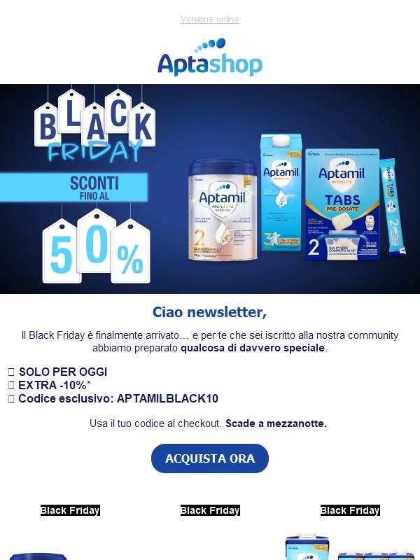 🎁Black Friday: EXTRA 10% solo per oggi