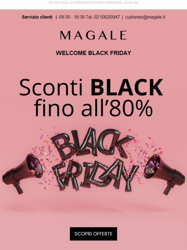 WELCOME BLACK FRIDAY 🖤 ulteriore 5% di sconto su Magale.it
