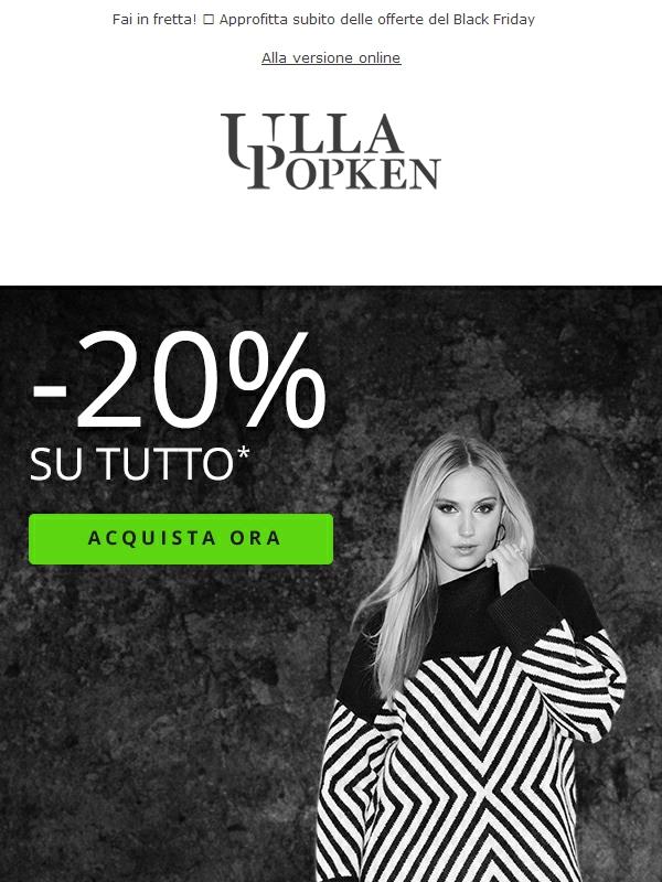 🖤 -20% di sconto su TUTTO - Approfitta dei Black Deals