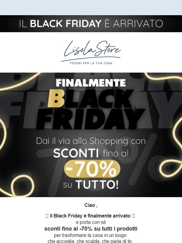 Il Black Friday è finalmente arrivato: sconti fino al -70% su tutto!