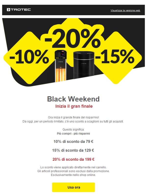 🖤 Fino al 20% di sconto durante il Black Weekend