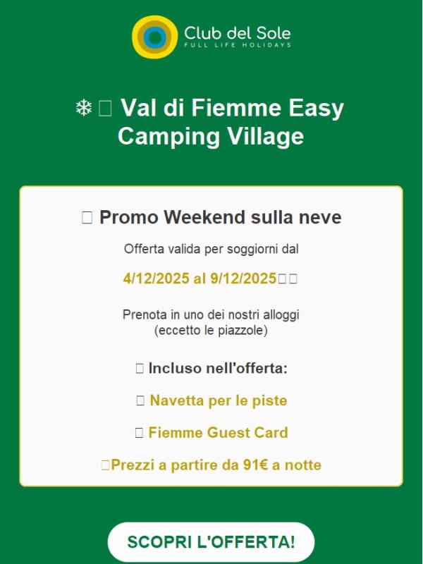 Promo Weekend sulla neve❄️