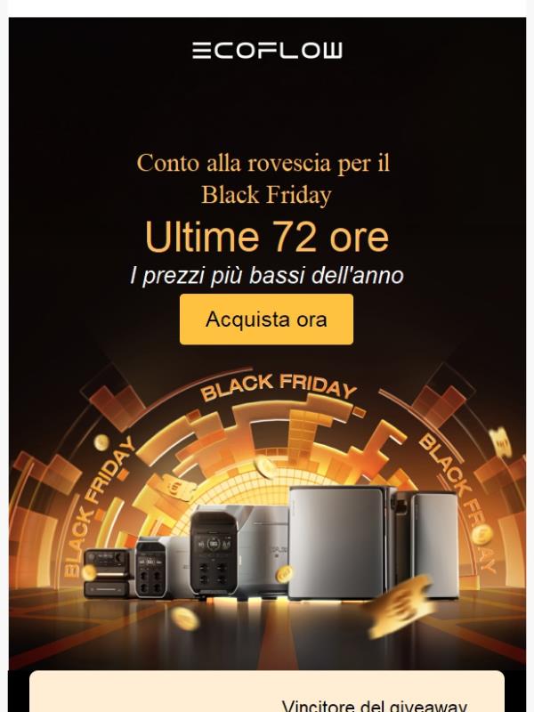 ⏳ Ultime 72 ore del Black Friday: I prezzi più bassi dell'anno!