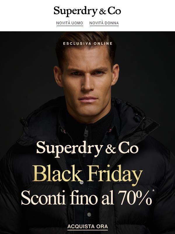 Fino al -70% sui capi iconici Black Friday