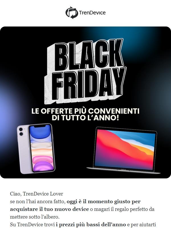 Black Friday con sconti fino a -200€