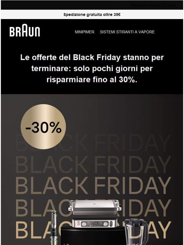 Weekend del Black Friday: gli sconti durano fino a lunedì!