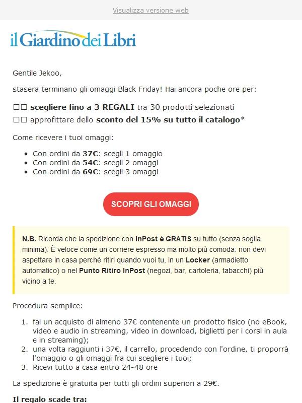 ⚡️ ULTIME ORE per i 3 REGALI e -15% su tutto fino a domani!