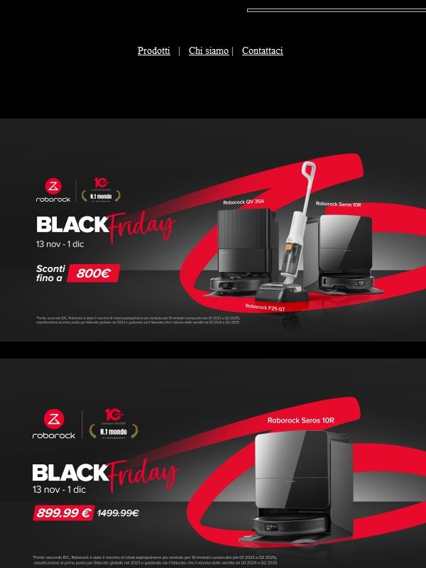 Black Friday su aspirapolvere