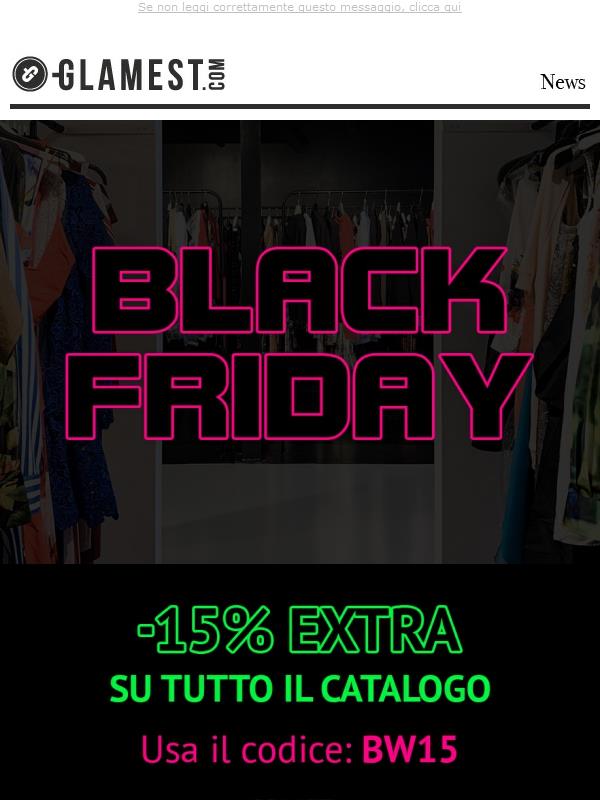 Black Friday: -15% su tutto, anche sui Saldi