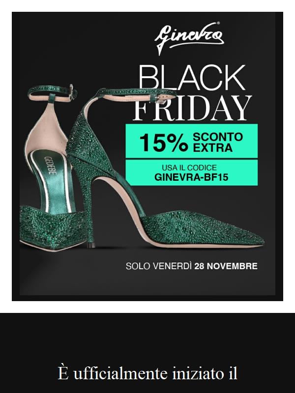 🖤 È iniziato il BLACK FRIDAY GINEVRA: -15% EXTRA su tutto!
