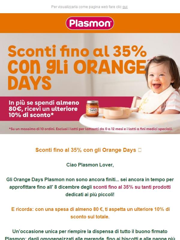 ⏰ Ultima chiamata per gli Orange Days Plasmon!