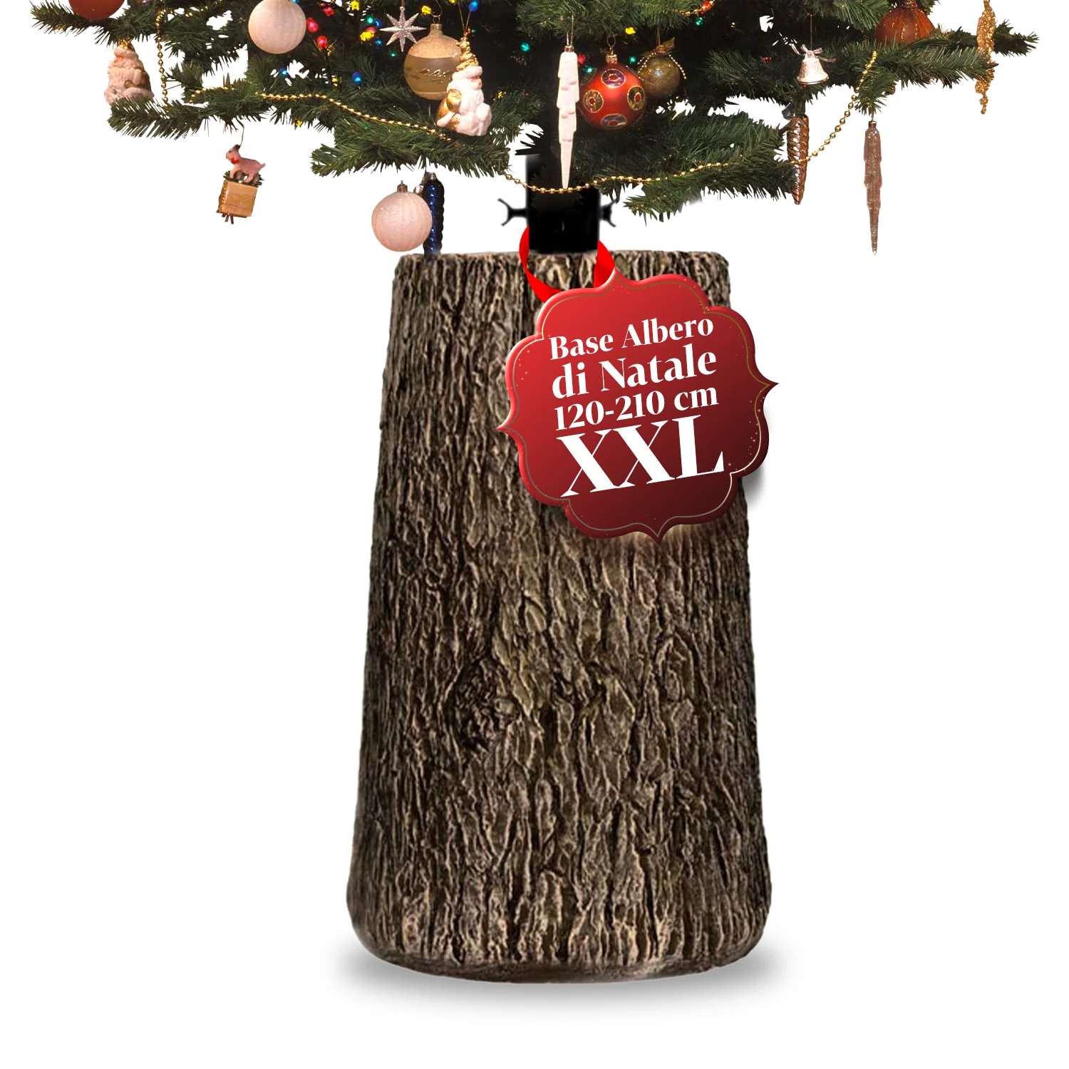 Image of Base Realistica per Alberi di Natale XXL da 120 a 210 cm – Stile Tronco
