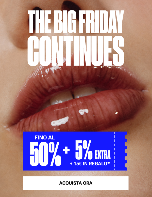 Get it or regret it. 🖤 Fino al 50% di sconto + 5% extra + 15€ in regalo*