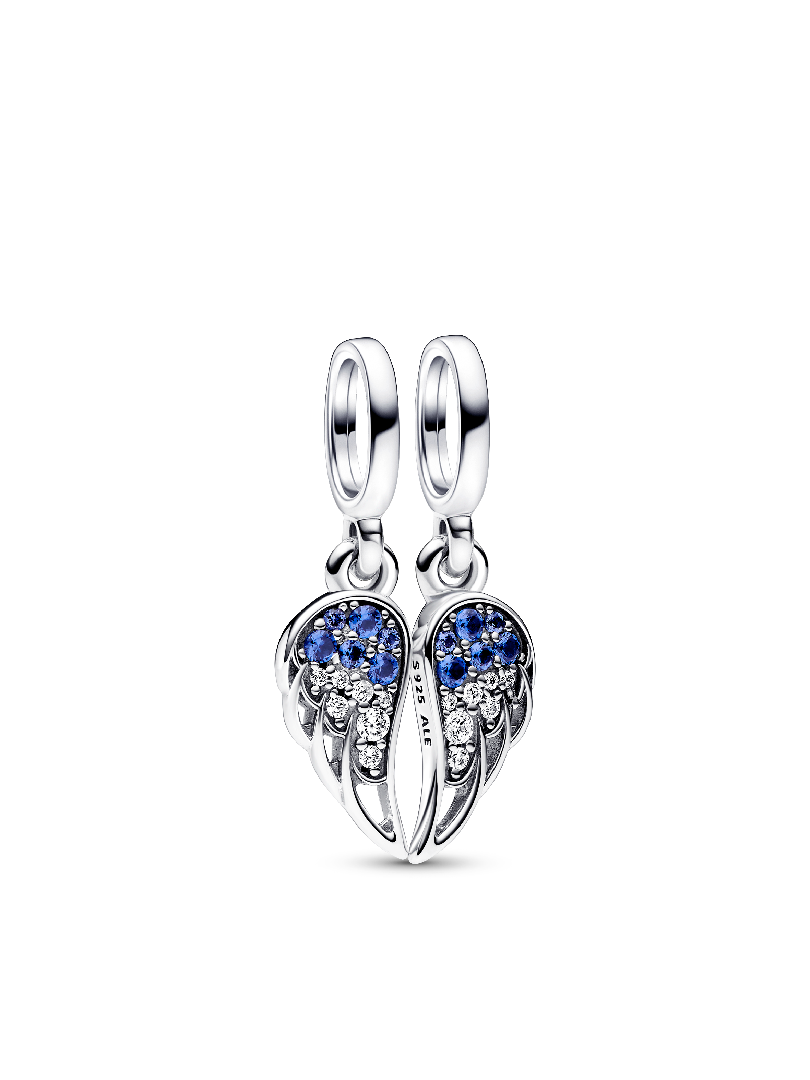 Sparkling Splitable Angel Wings Dangle Charm