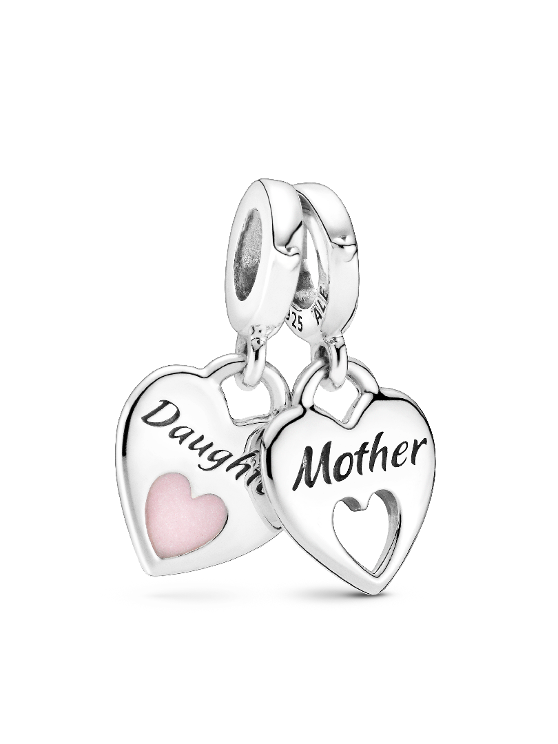 Double Heart Split Dangle Charm