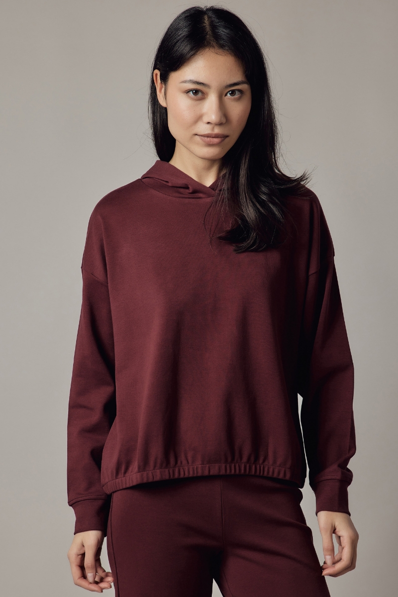 Felpa con Cappuccio in Interlock Donna