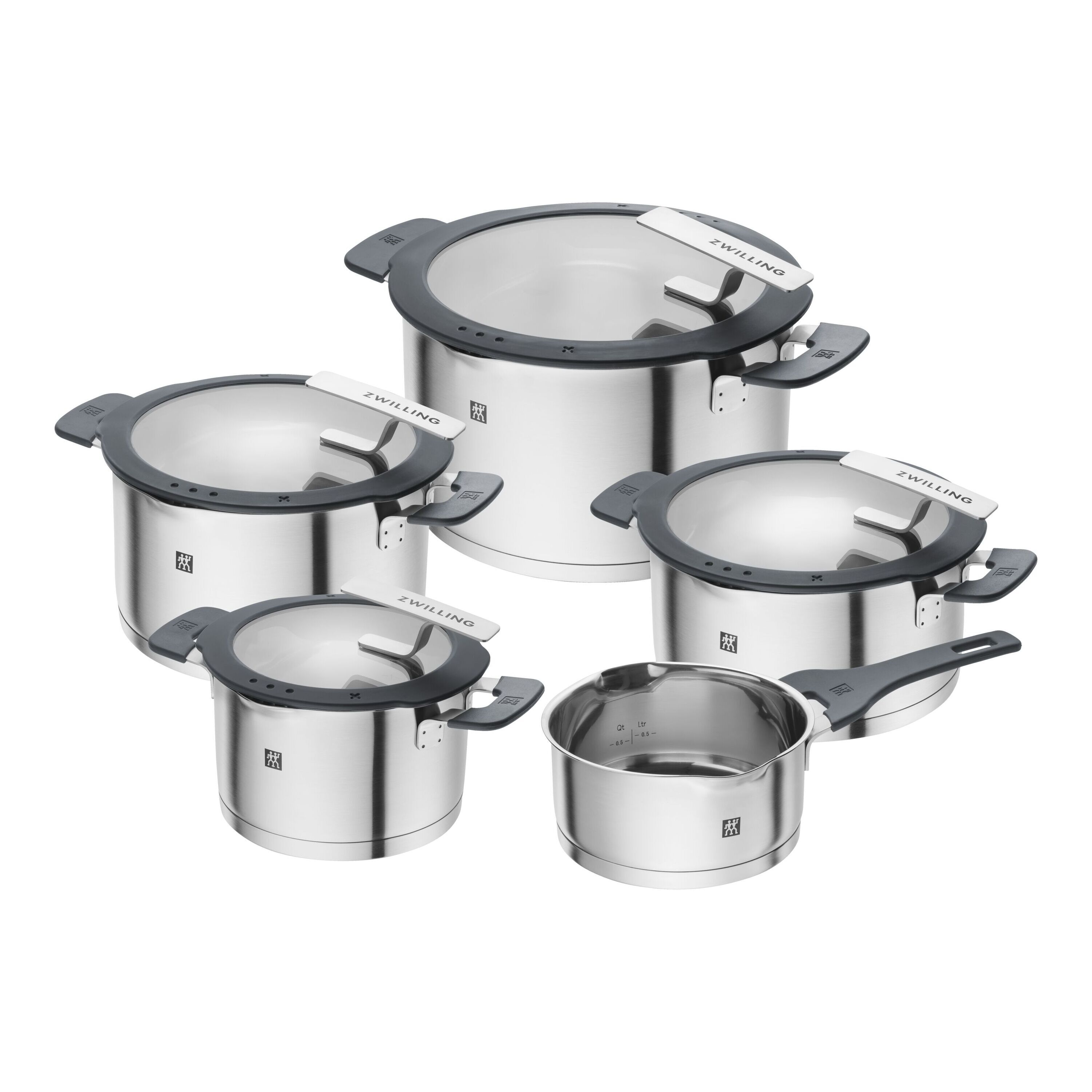 Set di pentole, 5-pz., acciaio inox