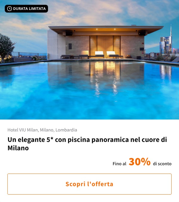 Un elegante 5* con piscina panoramica nel cuore di Milano