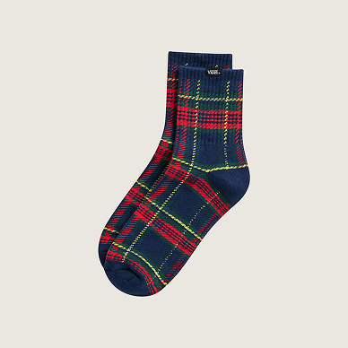 Drop V Plaid Half Crew Socks
