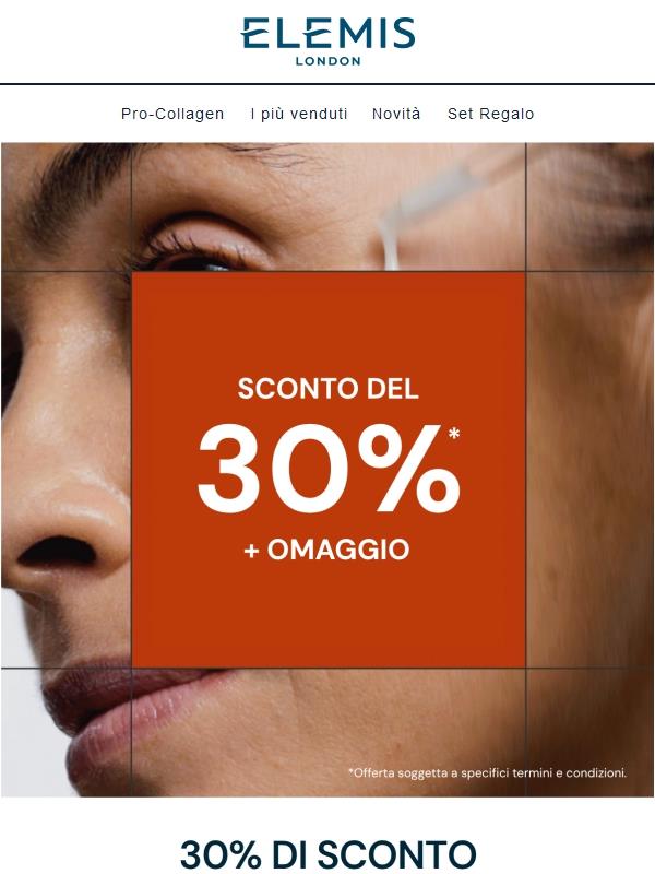 30% di sconto e uno speciale omaggio