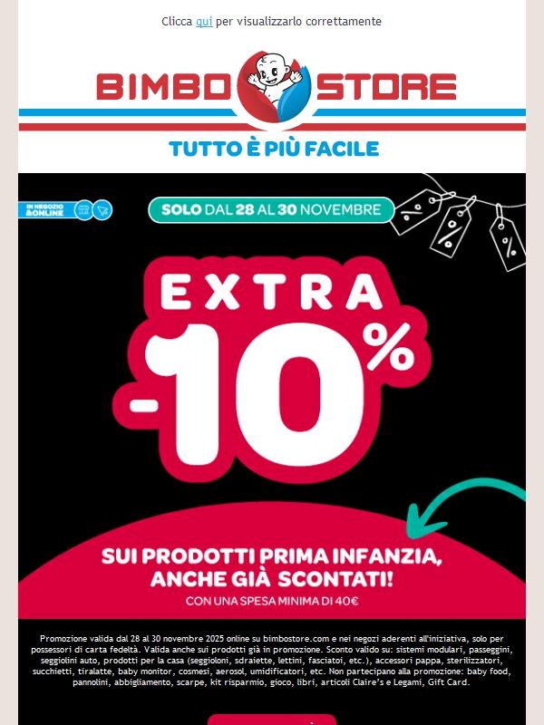 ⌛ Ultimi giorni EXTRA -10% sui prodotti prima infanzia!