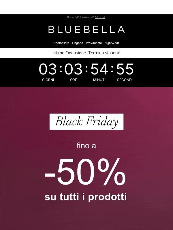 Ultima occasione per approfittare di sconti fino al 50%