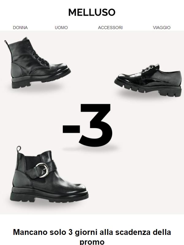 -30% per te: ultimi 3 giorni per il Black Friday Melluso
