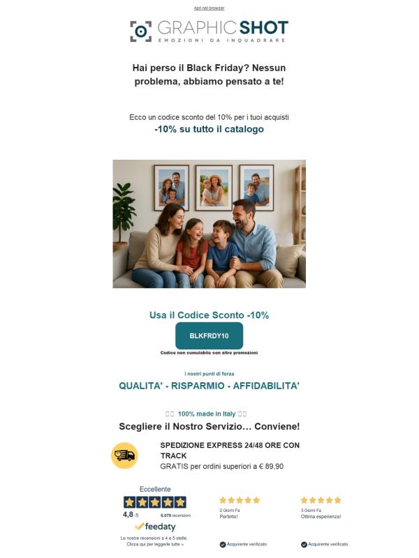 Non hai visto il Black Friday? Ecco una seconda chance!