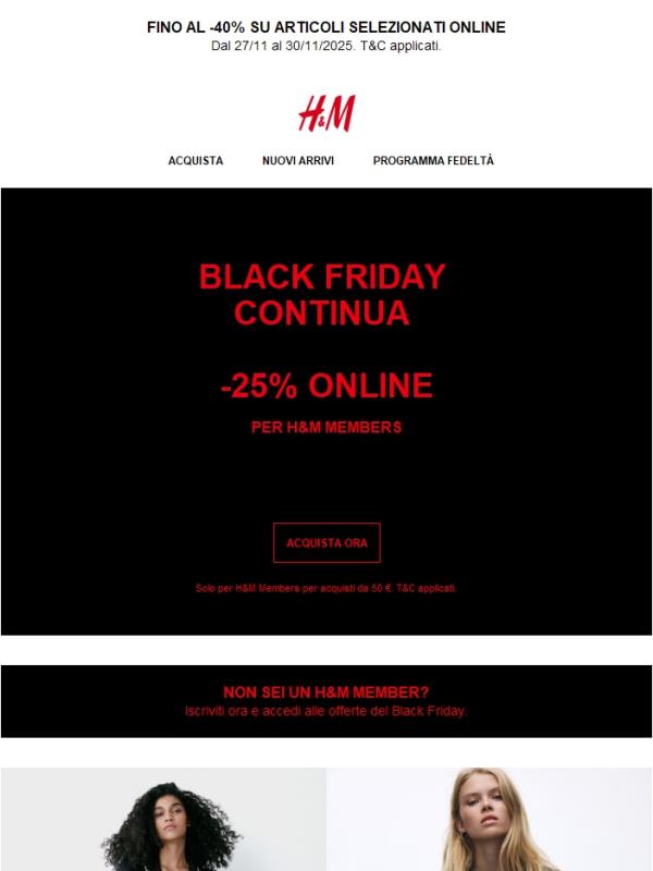 Il Black Friday -25% continua
