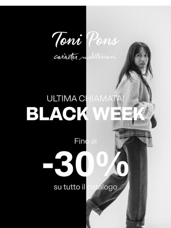 📢 Ultima chiamata! BLACK WEEK | Fino al 30% di sconto su tutto il catalogo 🖤