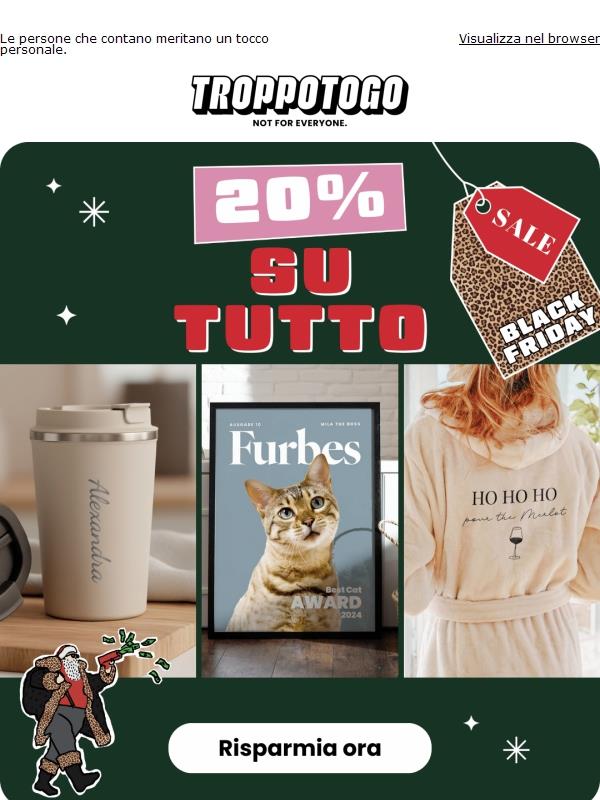 Regali personalizzati? Oggi al –20%.