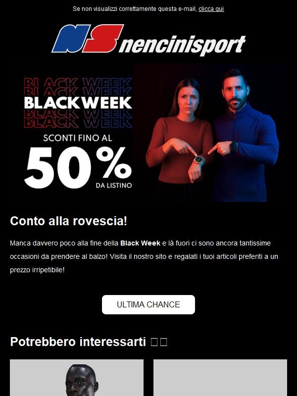 La Black Week sta finendo, sbrigati!