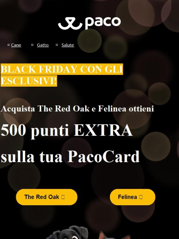 Black Friday di Paco continua con sconto fino al 50% su tutto