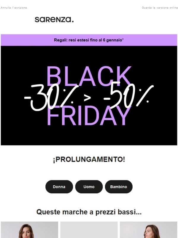 È prorogato 💥 TUTTO* al 30% di sconto e oltre!