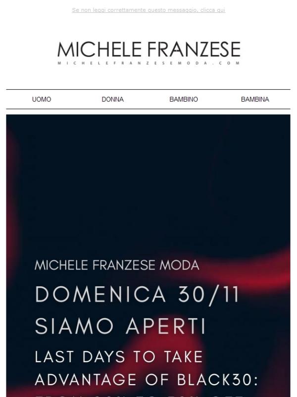 DOMENICA 30 NOVEMBRE SIAMO APERTI‼️🚨