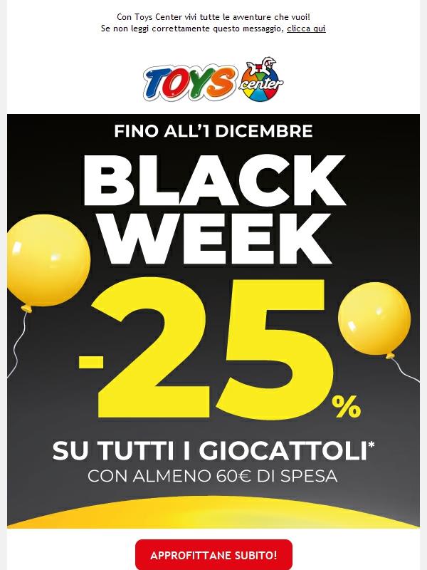 📢 -25% su TUTTO, continua la Black Week! Fino a lunedì!