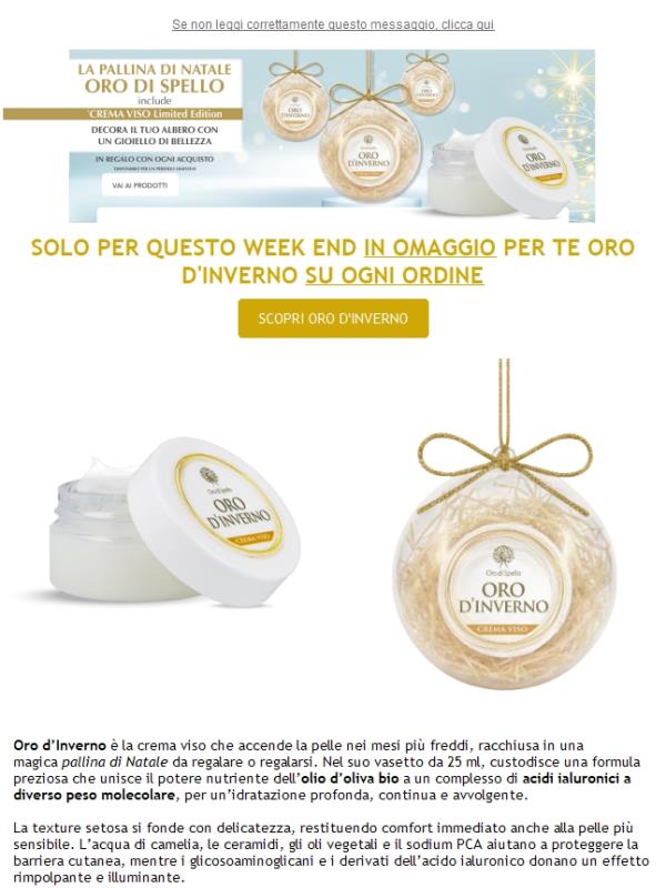 ULTIME ORE Oro D'Iverno in omaggio con il BlackFriday -25% su tutti i prodotti!