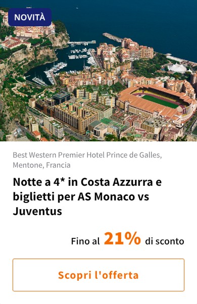 Notte a 4* in Costa Azzurra e biglietti per AS Monaco vs Juventus
