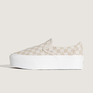 Classic Slip-On Platform Checkerboard Shoe