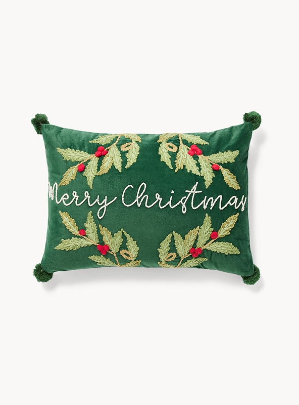 Cuscino 35x50 ricamo Merry Christmas